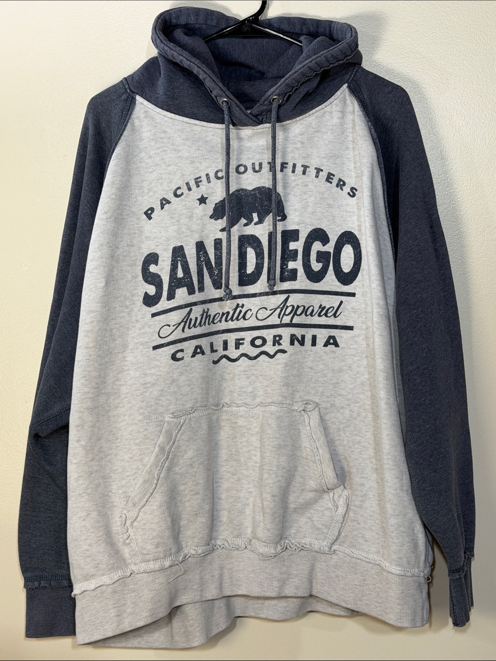 San Diego Two-Tone Hooded Sweatshirt Light & Dark Gray